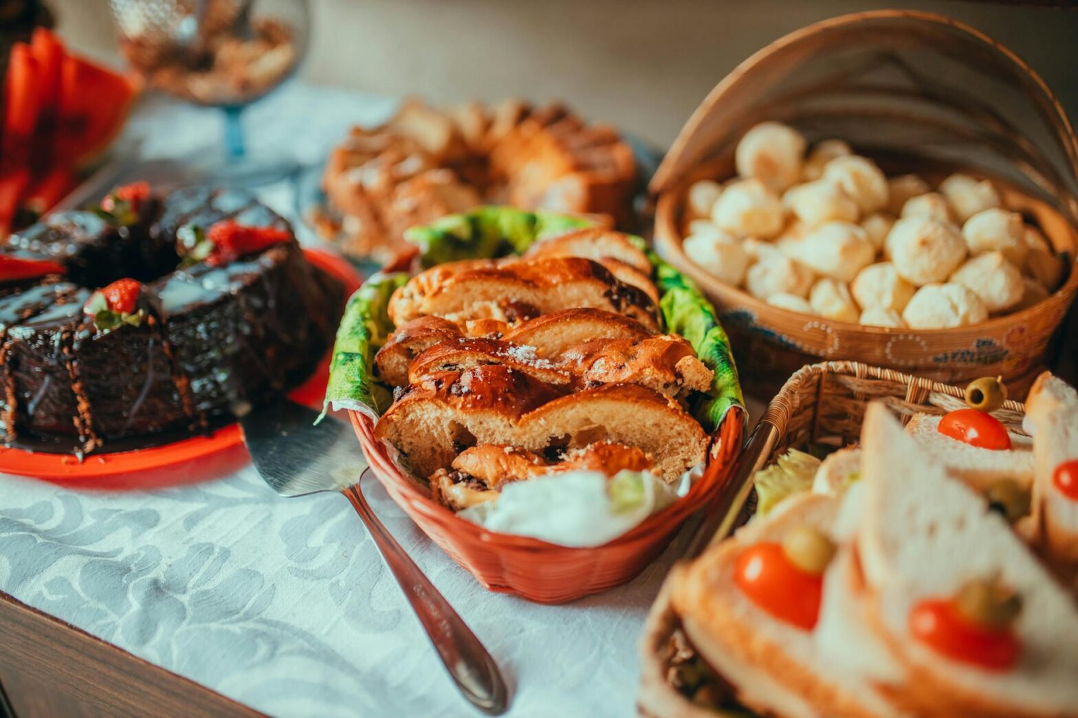 food on a table