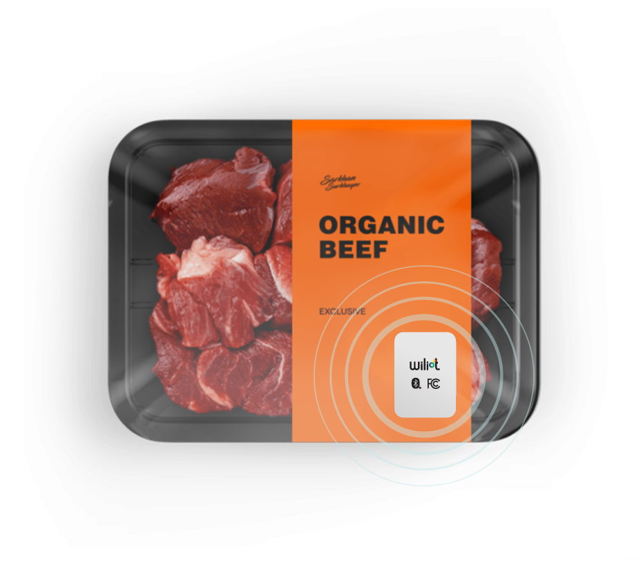 O selo Wiliot é uma etiqueta inteligente sem bateria que utiliza tecnologia Bluetooth para fornecer rastreabilidade em tempo real de produtos alimentícios e de consumo.