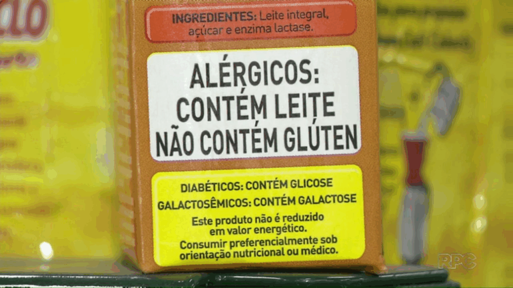 Forma como a indicação de alergênicos deve aparecer em embalagens.